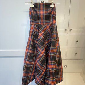 J Crew Tartan Plaid Strapless Party Dress - Size 2